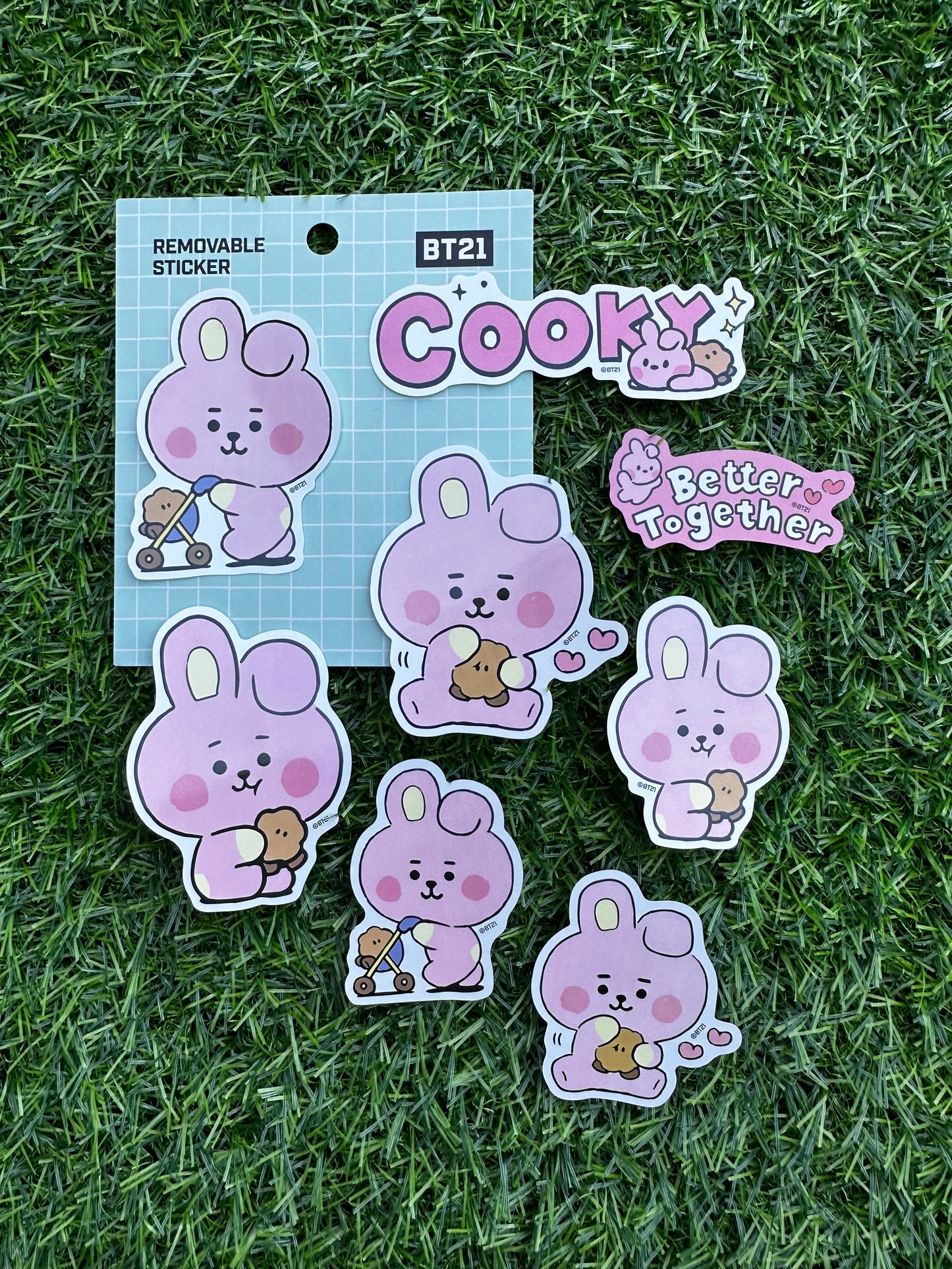 Pack de Adesivos Removíveis BT21 COOKY (Jungkook / BTS) LINE FRIENDS