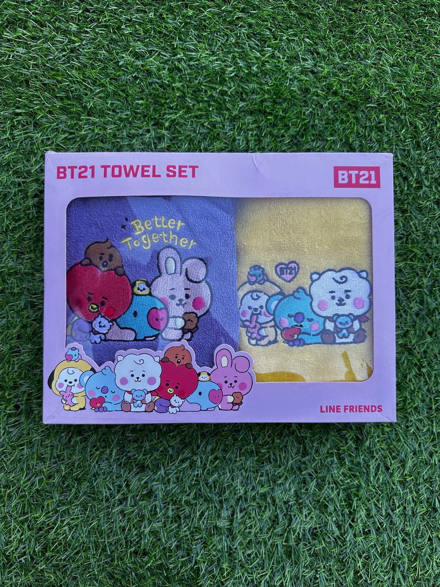Kit com 2 Toalhinhas Bordadas BT21 LINE FRIENDS (BTS)