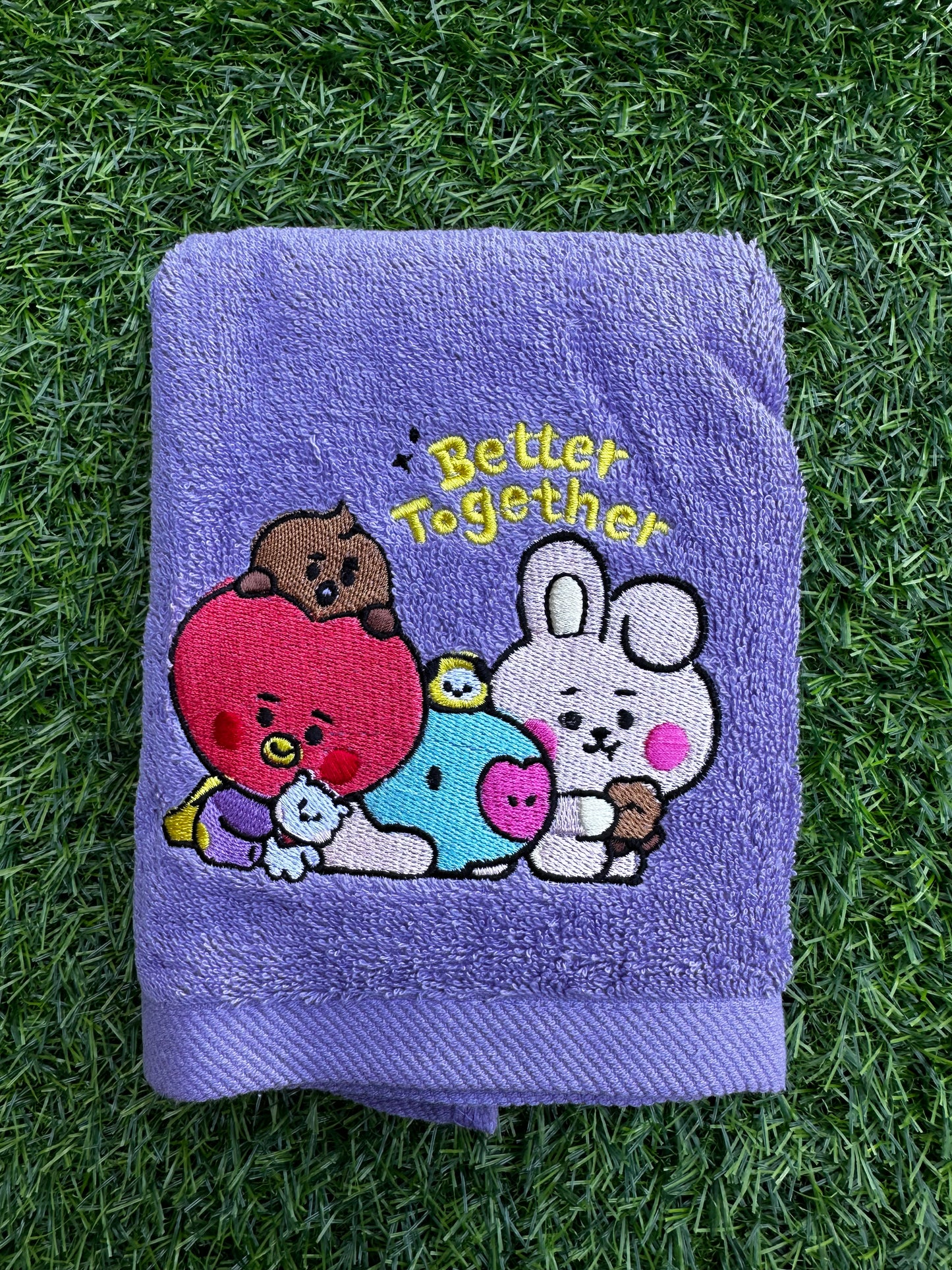 Kit com 2 Toalhinhas Bordadas BT21 LINE FRIENDS (BTS)
